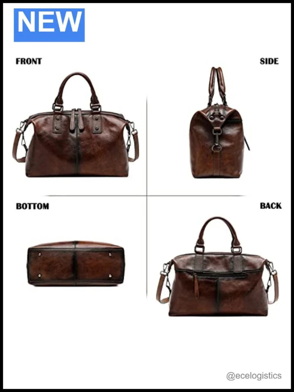 Genuine Leather Satchel Tote Crossbody Shoulder Bag